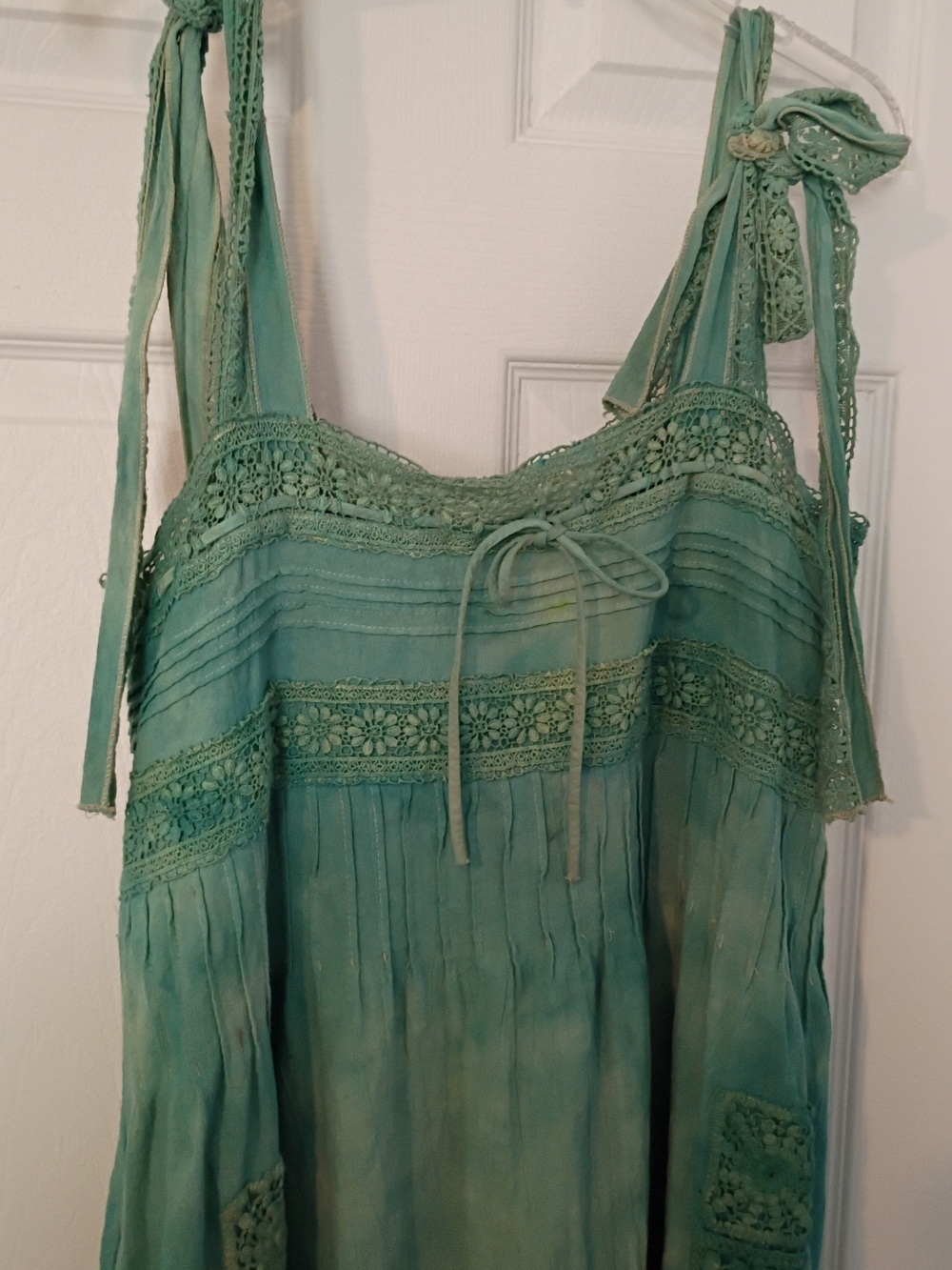 NWT A Rare Bird Miss Madam Seafoam Maxi Eyelet Dress S M - Picture 5 of 12